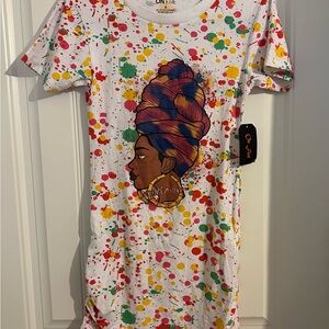 Colorful Dress with Artistic Print